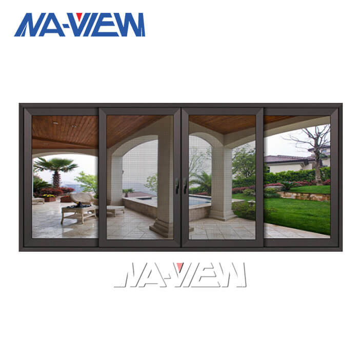Guangdong NAVIEW Ucuz Alüminyum Profil Kayar Çift Camlı Sürgülü Pencereler Tedarikçi